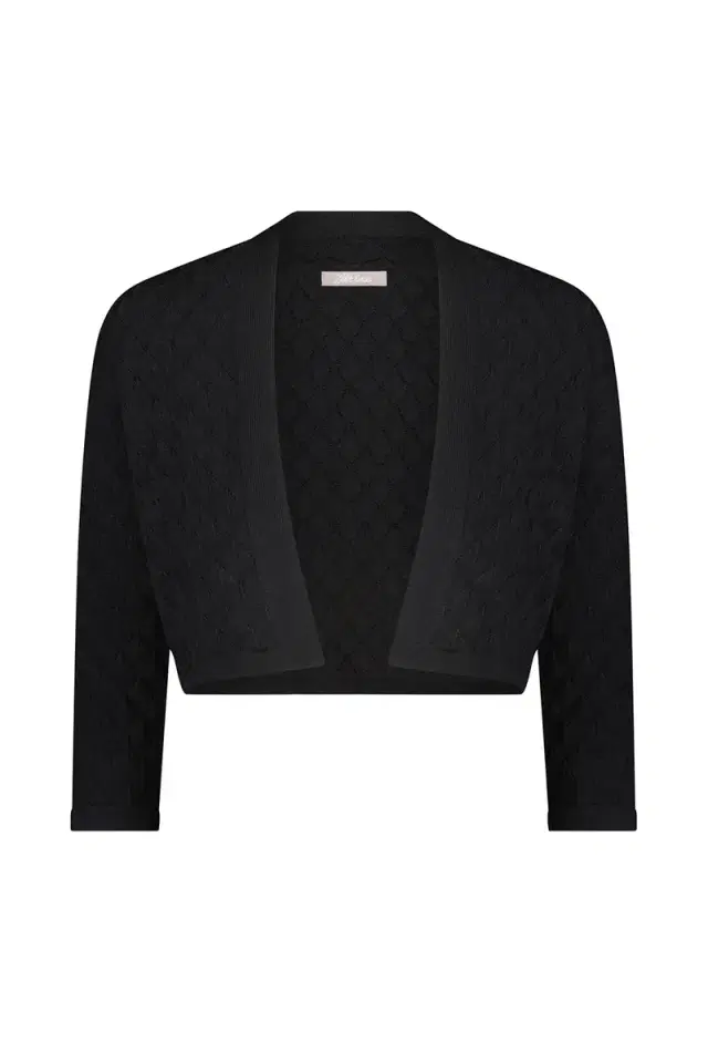 Lela Rose Three Quarter Sleeve Knit Bolero - Black