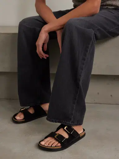 The Row Buckled Suede Slides | Thumbnail 2