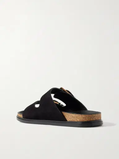 The Row Buckled Suede Slides | Thumbnail 3