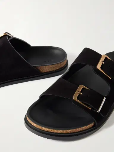 The Row Buckled Suede Slides | Thumbnail 4