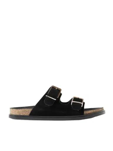 The Row Buckled Suede Slides | Thumbnail 1