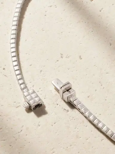 YEPREM 18-karat White Gold, Emerald And Diamond Necklace | Thumbnail 3