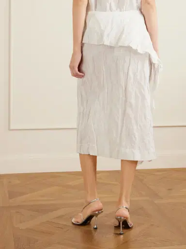 Proenza Schouler Hansly Crinkled-twill Midi Skirt | Thumbnail 4