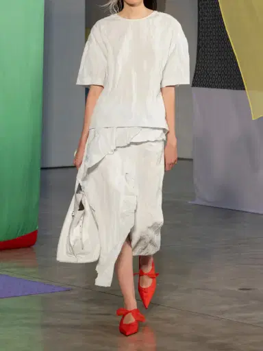 Proenza Schouler Hansly Crinkled-twill Midi Skirt | Thumbnail 6