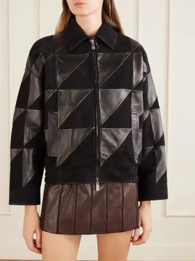 Versace Paneled Leather Jacket | Thumbnail 3