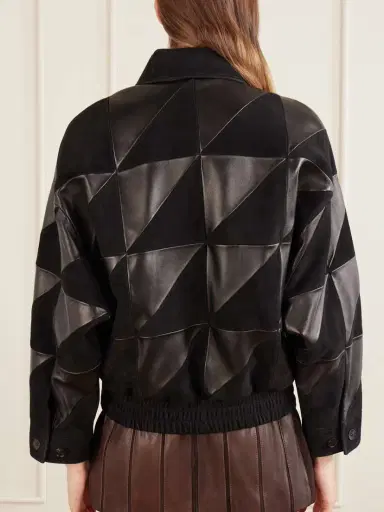 Versace Paneled Leather Jacket | Thumbnail 4
