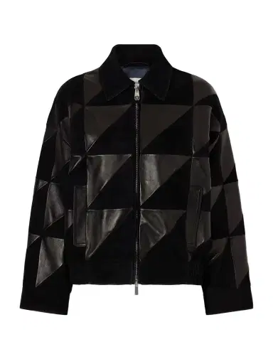 Versace Paneled Leather Jacket | Thumbnail 1