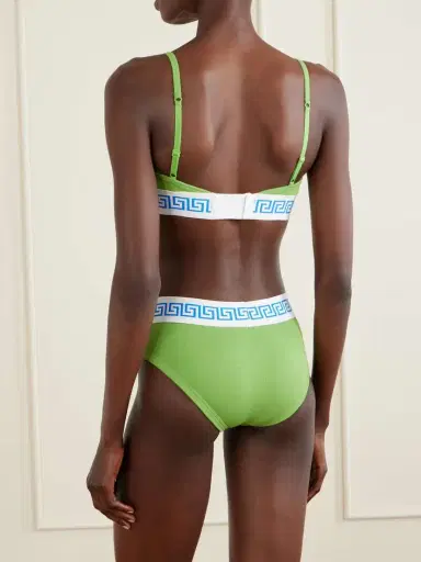 Versace Ribbed Cotton-blend Jersey Bralette | Thumbnail 3 Versace Ribbed Cotton-blend Jersey Bralette | Thumbnail 3