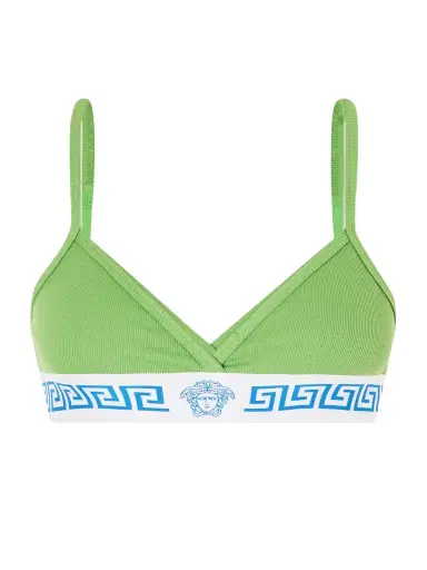 Versace Ribbed Cotton-blend Jersey Bralette | Thumbnail 1 Versace Ribbed Cotton-blend Jersey Bralette | Thumbnail 1