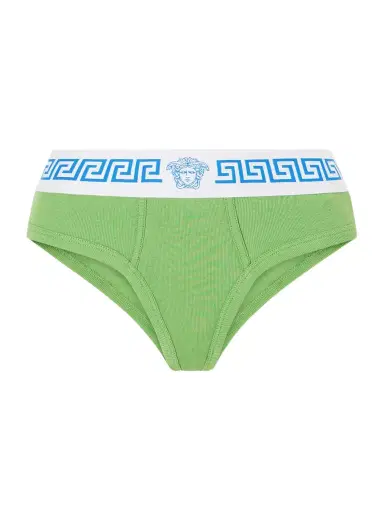 Versace Ribbed Cotton-blend Jersey Briefs | Thumbnail 1 Versace Ribbed Cotton-blend Jersey Briefs | Thumbnail 1