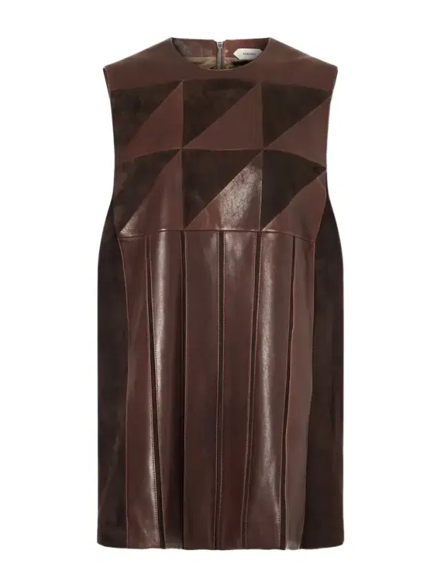 Patchwork Suede-trimmed Leather Mini Dress