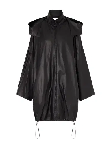 The Row Cassandre Leather Hooded Coat | Thumbnail 1 The Row Cassandre Leather Hooded Coat | Thumbnail 1