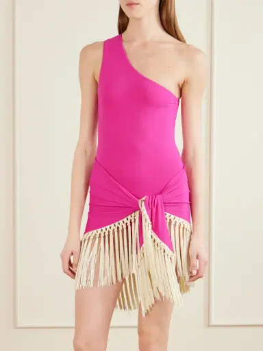 Taller Marmo Yacare Fringed One-shoulder Swimsuit | Thumbnail 2 Taller Marmo Yacare Fringed One-shoulder Swimsuit | Thumbnail 2