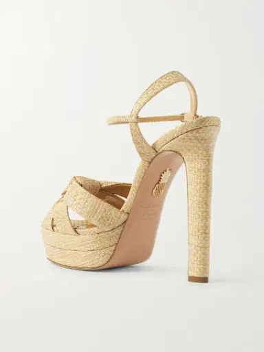 Aquazzura Nina 130 Raffia Platform Sandals | Thumbnail 3 Aquazzura Nina 130 Raffia Platform Sandals | Thumbnail 3