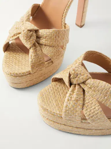 Aquazzura Nina 130 Raffia Platform Sandals | Thumbnail 5 Aquazzura Nina 130 Raffia Platform Sandals | Thumbnail 5