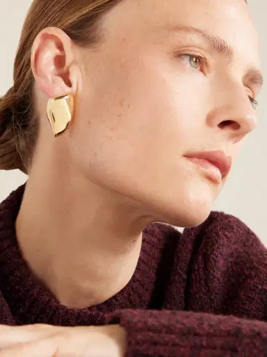 Bottega Veneta Prisma Gold-plated Sterling Silver Earrings | Thumbnail 2