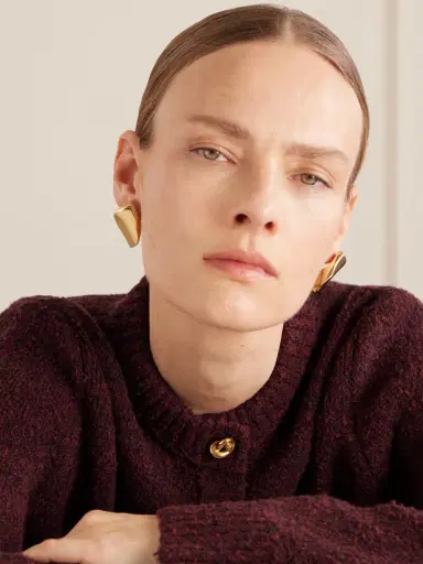 Bottega Veneta Prisma Gold-plated Sterling Silver Earrings | Thumbnail 4