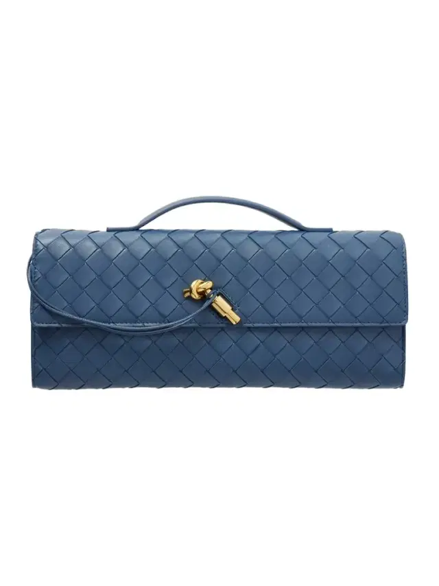 Andiamo Long Intrecciato Leather Clutch