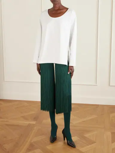 Alaïa Fringed Knit High Socks | Thumbnail 2