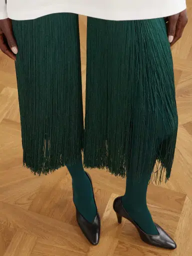 Alaïa Fringed Knit High Socks | Thumbnail 3