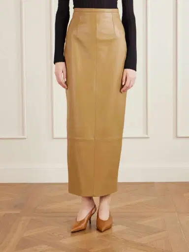 Khaite Winton Paneled Leather Midi Skirt | Thumbnail 3 Khaite Winton Paneled Leather Midi Skirt | Thumbnail 3