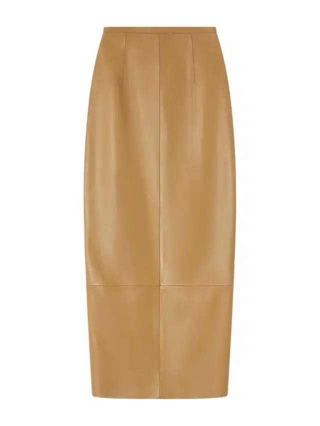 Winton Paneled Leather Midi Skirt