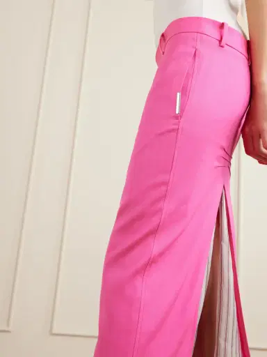 The Attico Layered Striped Wool-twill Midi Skirt | Thumbnail 5 The Attico Layered Striped Wool-twill Midi Skirt | Thumbnail 5