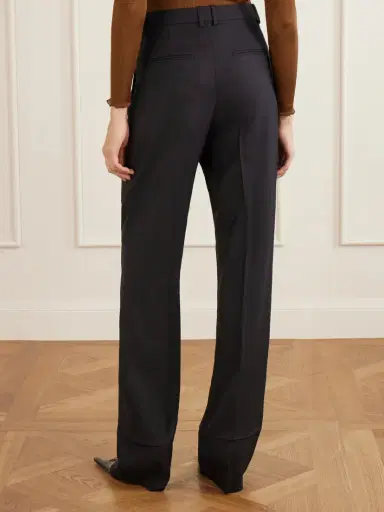 Saint Laurent Pleated Wool Straight-leg Pants | Thumbnail 3