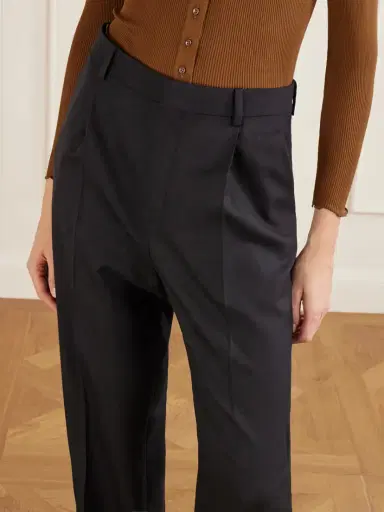 Saint Laurent Pleated Wool Straight-leg Pants | Thumbnail 4
