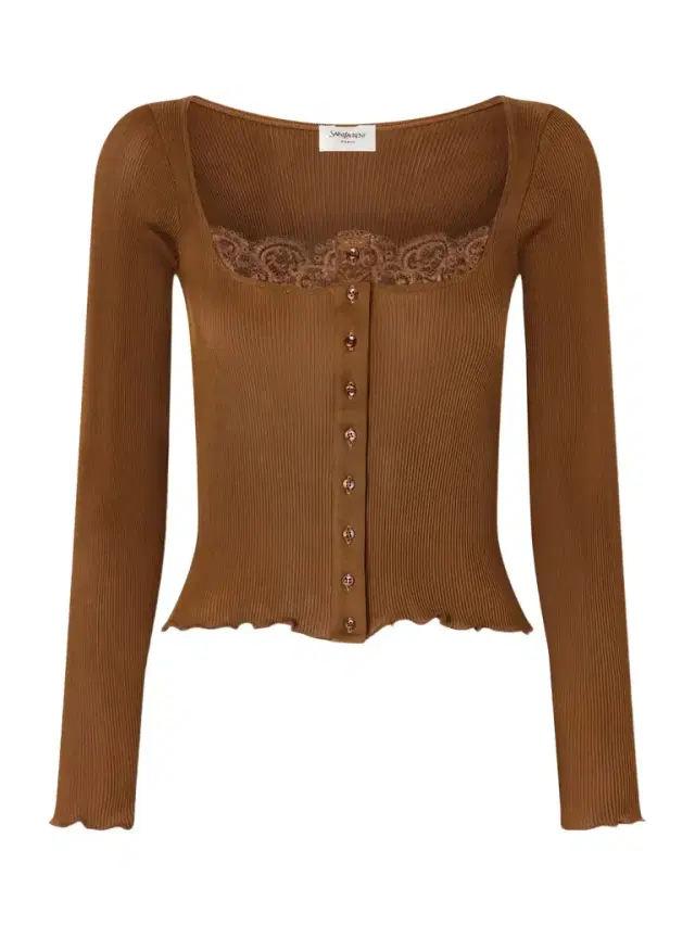 Lace-trimmed Ribbed Silk-jersey Cardigan
