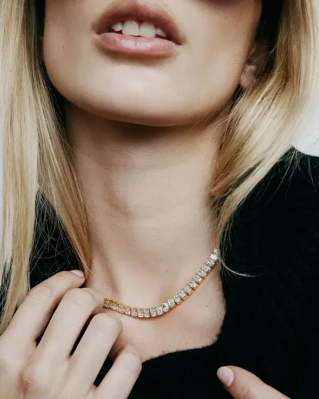 Jennifer Fisher JF Lab - Radiant Cut Tennis Necklace with Extender