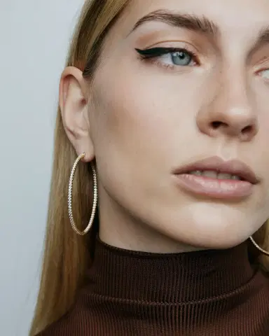 Jennifer Fisher JF Lab - 2 Thread Hoops | Thumbnail 1 Jennifer Fisher JF Lab - 2 Thread Hoops | Thumbnail 1