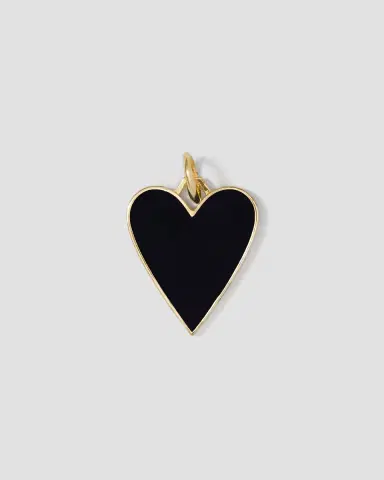 Jennifer Fisher Large Enamel Heart Charm in 18K Yellow Gold | Thumbnail 2