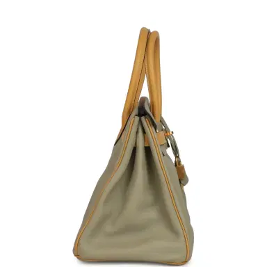 Madison Avenue Couture Pre-owned Hermes Special Order (HSS) Birkin 30 Gris Tourterelle and Paille Swift Brushed Gold Hardware | Thumbnail 3 Madison Avenue Couture Pre-owned Hermes Special Order (HSS) Birkin 30 Gris Tourterelle and Paille Swift Brushed Gold Hardware | Thumbnail 3