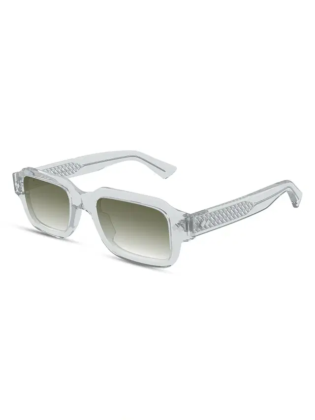 Bottega Veneta Men's Intrecciato Wirecore 51MM Rectangular Sunglasses - Grey Green
