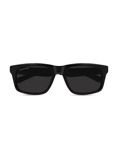 Balenciaga Men's Soho 57MM Squared Sunglasses - Black | Thumbnail 2