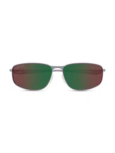Balenciaga Men's Monday 61MM Rectangular Metal Sunglasses - Purple Green | Thumbnail 2