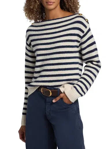 Nili Lotan Women's Tandy Striped Cashmere Sweater | Thumbnail 3 Nili Lotan Women's Tandy Striped Cashmere Sweater | Thumbnail 3