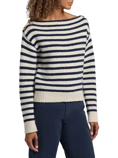 Nili Lotan Women's Tandy Striped Cashmere Sweater | Thumbnail 4 Nili Lotan Women's Tandy Striped Cashmere Sweater | Thumbnail 4