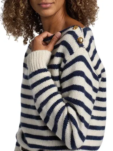 Nili Lotan Women's Tandy Striped Cashmere Sweater | Thumbnail 6 Nili Lotan Women's Tandy Striped Cashmere Sweater | Thumbnail 6