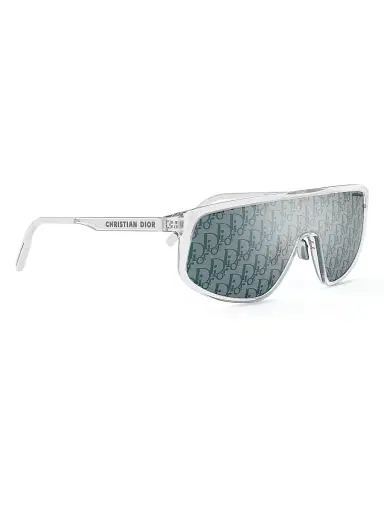 Dior Men's DiorTag M1U 134MM Shield Sunglasses - Crystal Blue | Thumbnail 8