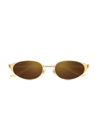 Cartier Women's Panthère Classic 53MM 24K-Gold-Plated Oval Sunglasses - Gold Brown | Thumbnail 2