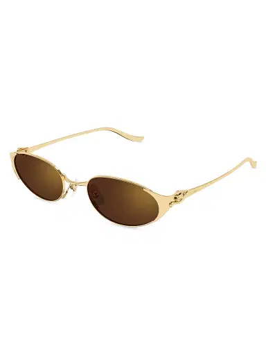 Cartier Women's Panthère Classic 53MM 24K-Gold-Plated Oval Sunglasses - Gold Brown | Thumbnail 1