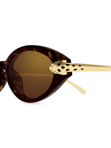 Cartier Women's Panthère Classic 52MM 24K-Gold-Plated Almond Sunglasses | Thumbnail 3 Cartier Women's Panthère Classic 52MM 24K-Gold-Plated Almond Sunglasses | Thumbnail 3