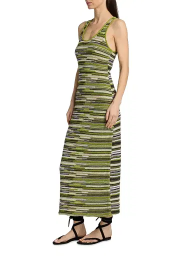 Proenza Schouler White Label Women's Zinah Rib-Knit Midi-Dress - Apple Multi - Size Large | Thumbnail 4 Proenza Schouler White Label Women's Zinah Rib-Knit Midi-Dress - Apple Multi - Size Large | Thumbnail 4