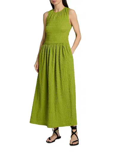 Proenza Schouler White Label Women's Zoira Textured Maxi Dress - Pea - Size Large | Thumbnail 2 Proenza Schouler White Label Women's Zoira Textured Maxi Dress - Pea - Size Large | Thumbnail 2