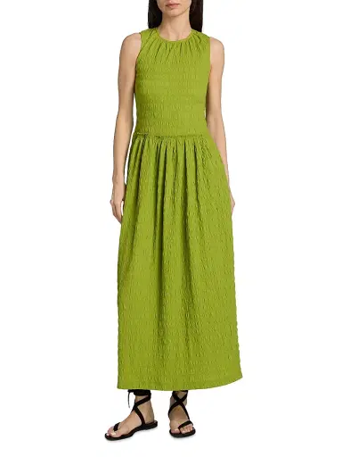 Proenza Schouler White Label Women's Zoira Textured Maxi Dress - Pea - Size Large | Thumbnail 3 Proenza Schouler White Label Women's Zoira Textured Maxi Dress - Pea - Size Large | Thumbnail 3