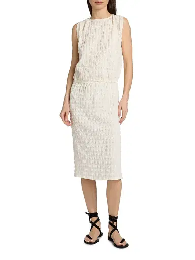 Proenza Schouler White Label Women's Bradley Textured Crewneck Top - Off White | Thumbnail 2 Proenza Schouler White Label Women's Bradley Textured Crewneck Top - Off White | Thumbnail 2