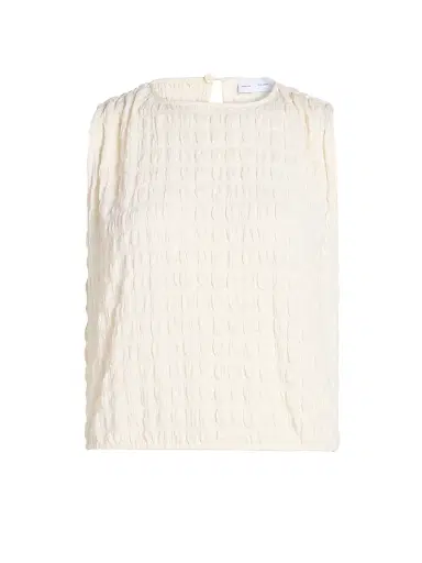 Proenza Schouler White Label Women's Bradley Textured Crewneck Top - Off White | Thumbnail 1 Proenza Schouler White Label Women's Bradley Textured Crewneck Top - Off White | Thumbnail 1