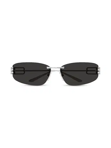 Balenciaga Women's Gossip 76MM Rectangular Sunglasses - Silver Black | Thumbnail 2 Balenciaga Women's Gossip 76MM Rectangular Sunglasses - Silver Black | Thumbnail 2